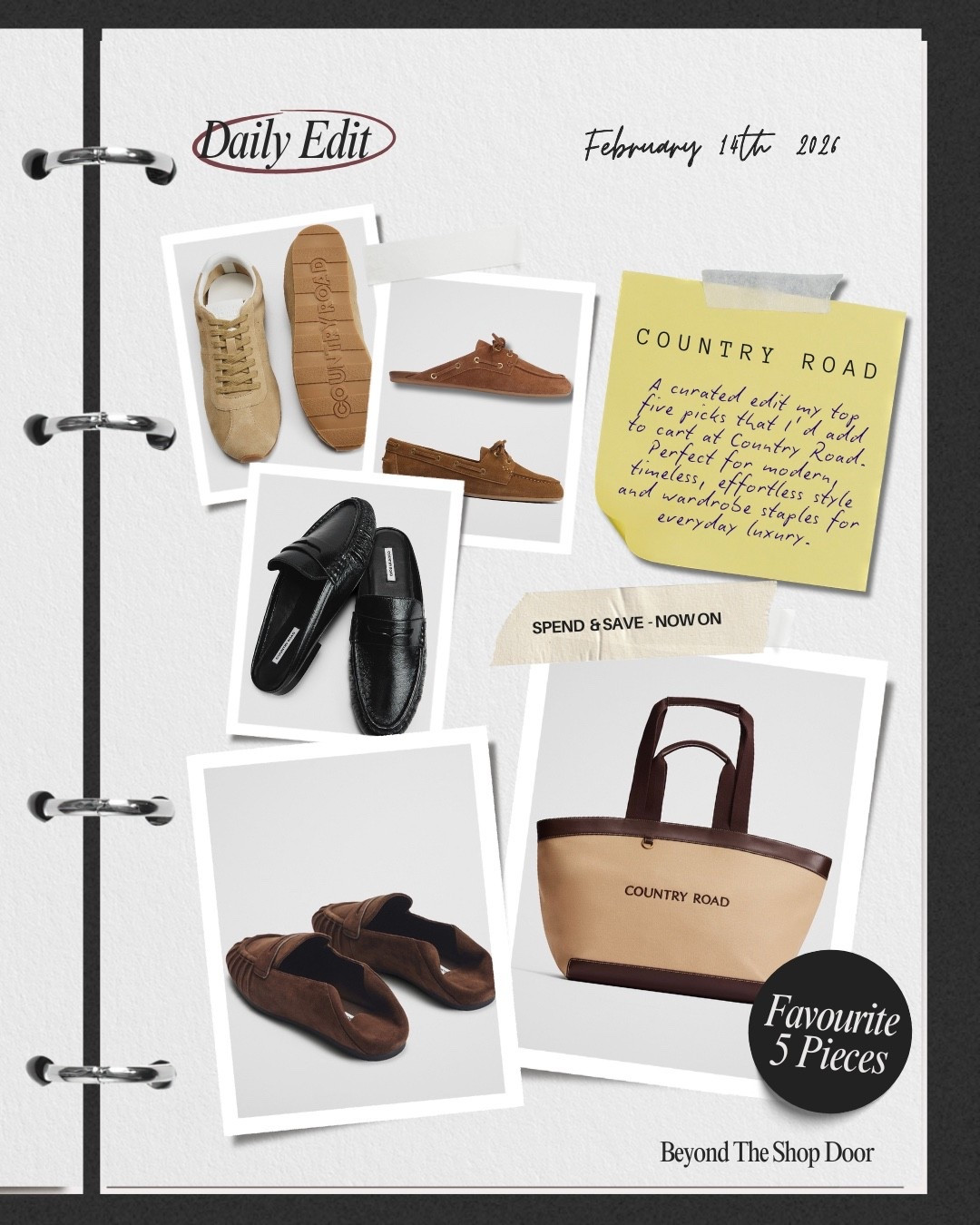 Country Road: 5 Favourite Pieces Edit

Spend & Save - Now On

Country Road always has some great takes on popular designer-inspired footwear and accessories, from slimline sneakers to classic loafers and mule loafers; a great opportunity to add these on-trend, versatile, timeless styles to your wardrobe. 

Here are my top picks.

#LTKSaleAlert #LTKOver40