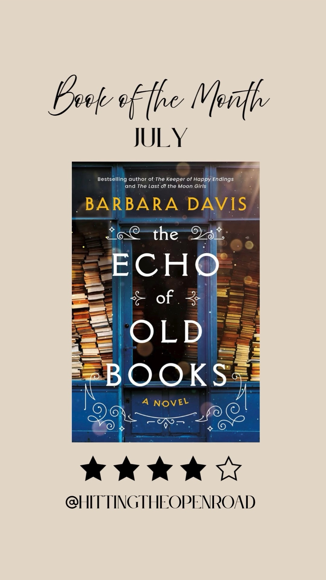 Got a lot of reading done in July! This is a lovely story of a woman who discovers an old book with a mesmerizing story that leads to more than she expected!

#LTKSaleAlert #LTKstorytime #LTKmomlife