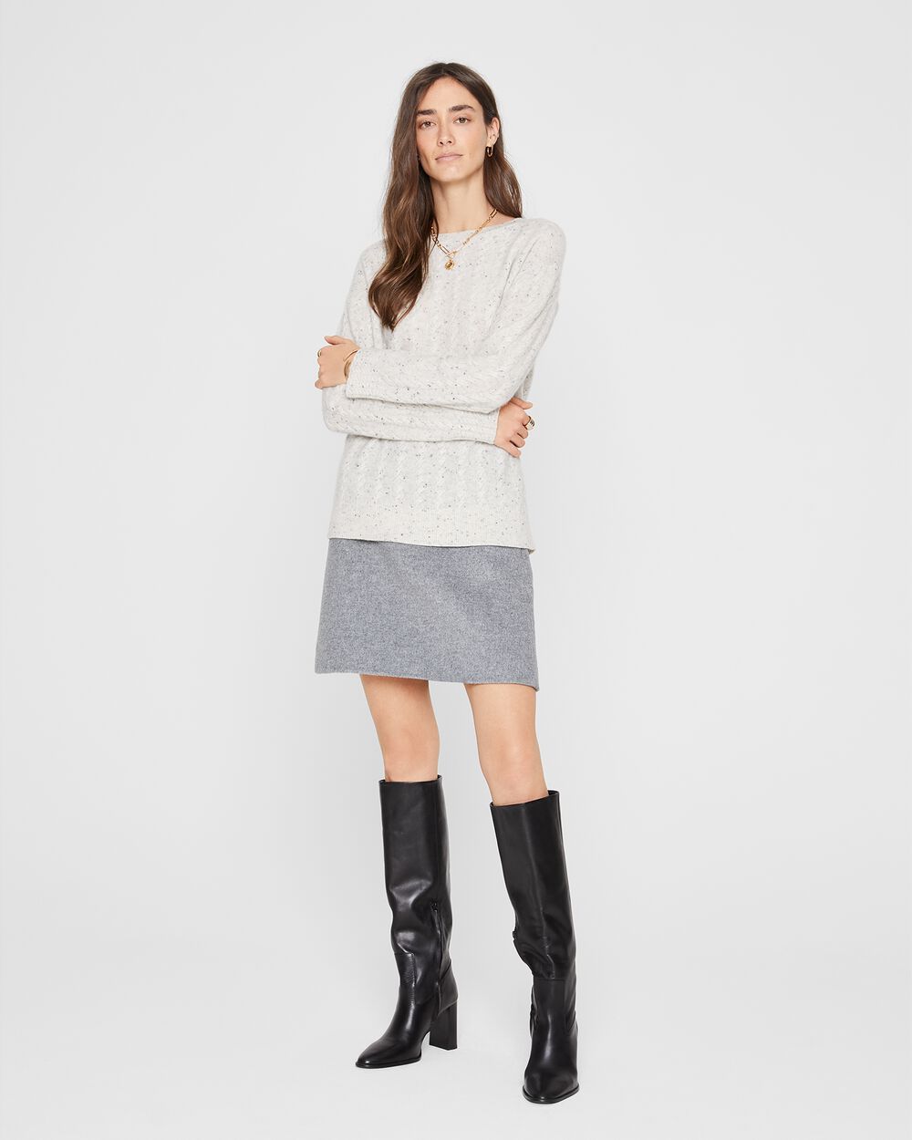 Boiled Cashmere Cable Crew Sweater | Club Monaco (Global)