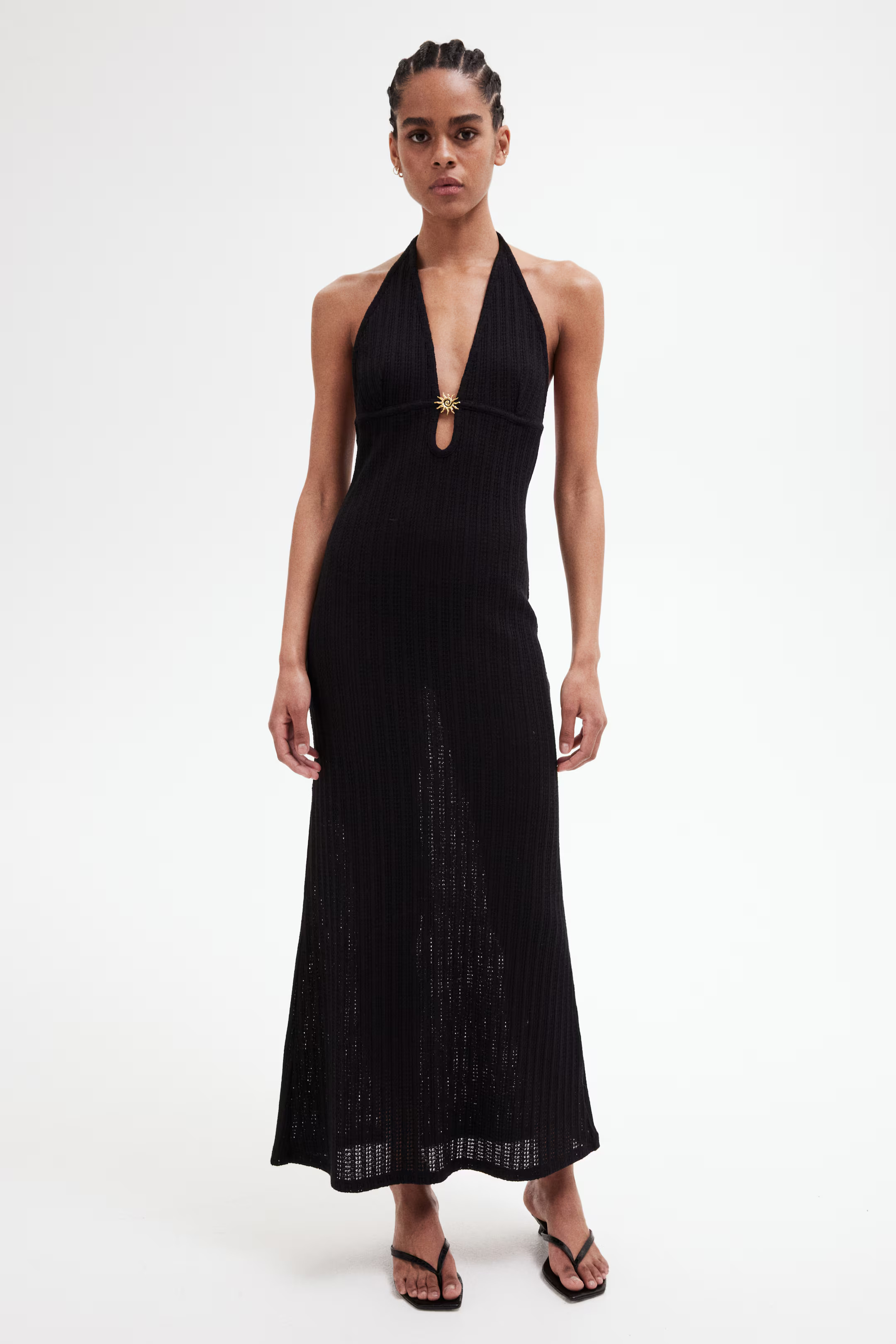 Embellished pointelle-knit dress | H&M (UK, MY, IN, SG, PH, TW, HK)