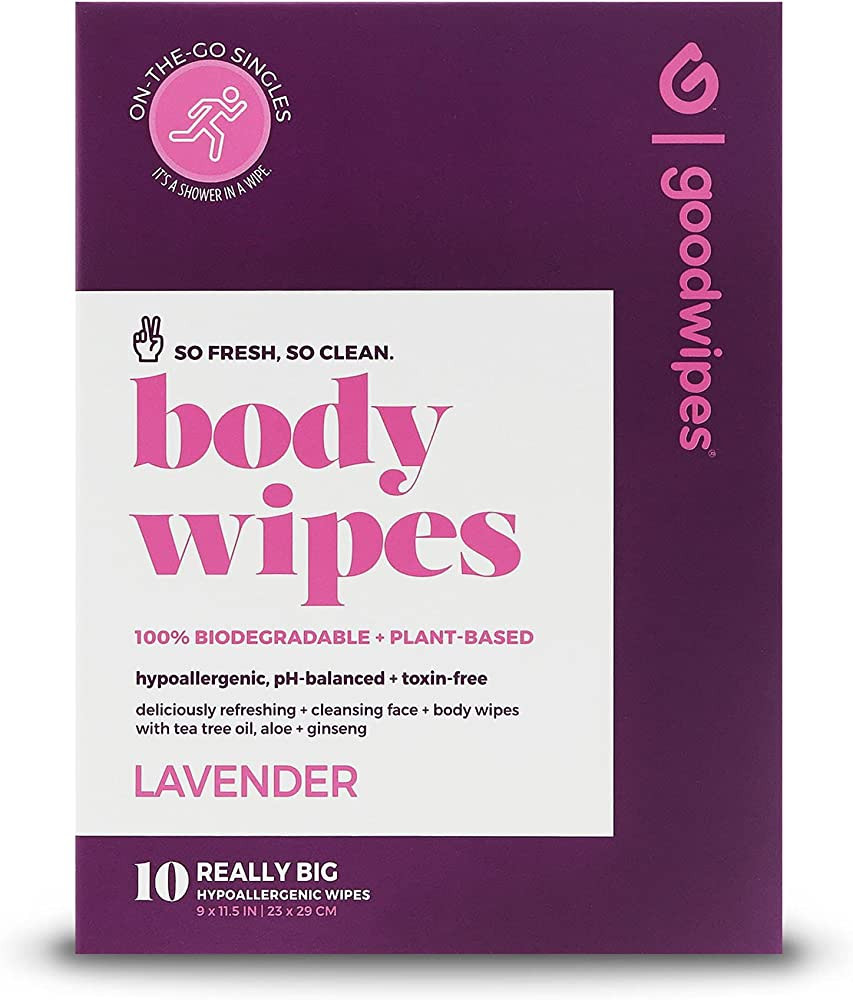 Goodwipes Really Big Body Wipes, Lavender Scent, Plant Based and Hypoallergenic, Wipe Away Sweat ... | Amazon (US)