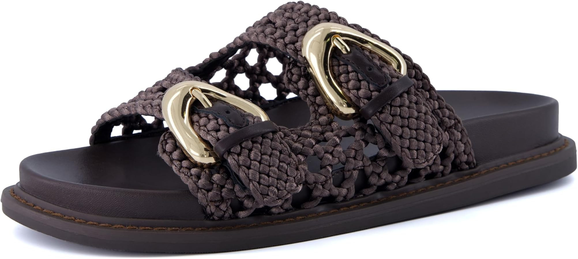 CUSHIONAIRE Waffle Women’s Braided Slide Sandals with Dual Adjustable Buckles – Memory Foam F... | Amazon (US)