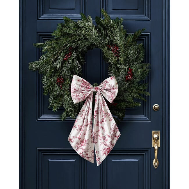 Red Timeless Toile Wreath Bow | Maisonette