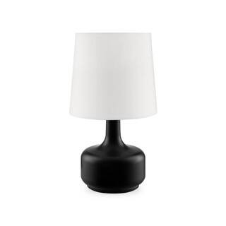 17.25 in. Black Standard Light Bulb Gourd Bedside Table Lamp | The Home Depot
