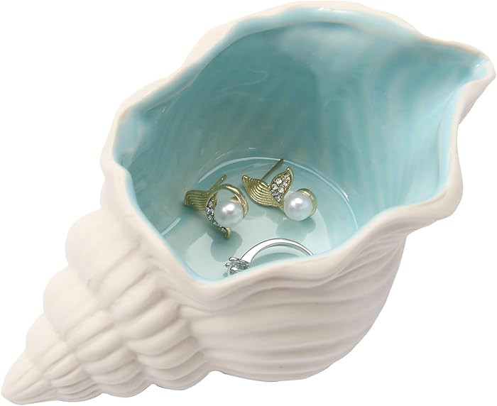 Jewelry Dish Tray For Coastal Beach Room Decor,Cute Ceramic Ring Holder Gift For Women Sister Mom... | Amazon (US)