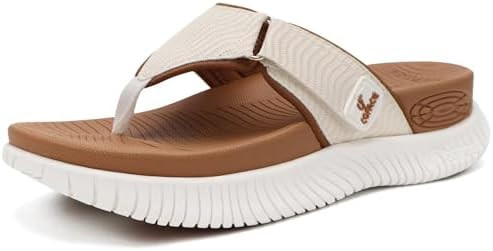 COFACE Womens Orthopedic Flip Flops Comfortable Beach Summer Sandals Size 6-12 | Amazon (US)