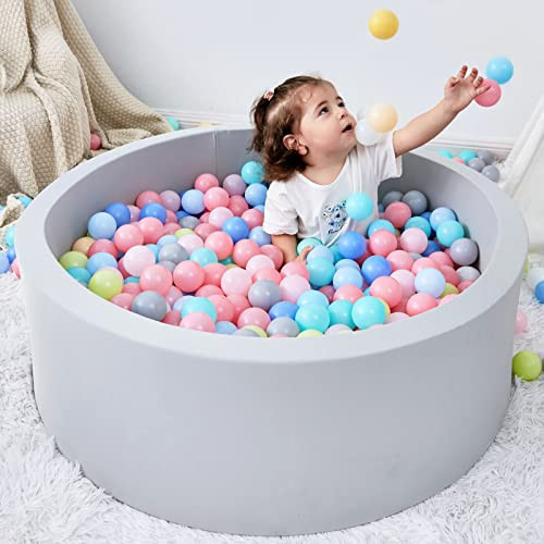 Bluaqua Foam Ball Pit for Toddlers, Soft Round Baby Ball Pit 35.4"x 1.96"x 11.8" Playroom Essentials, Ideal Gift for Babies Indoor and Outdoor Game, Light Grey (Balls not Included) | Amazon (US)