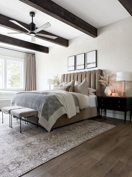 My master bedroom suite is getting lots of attention this week with the new rug! Sharing all the links here! 