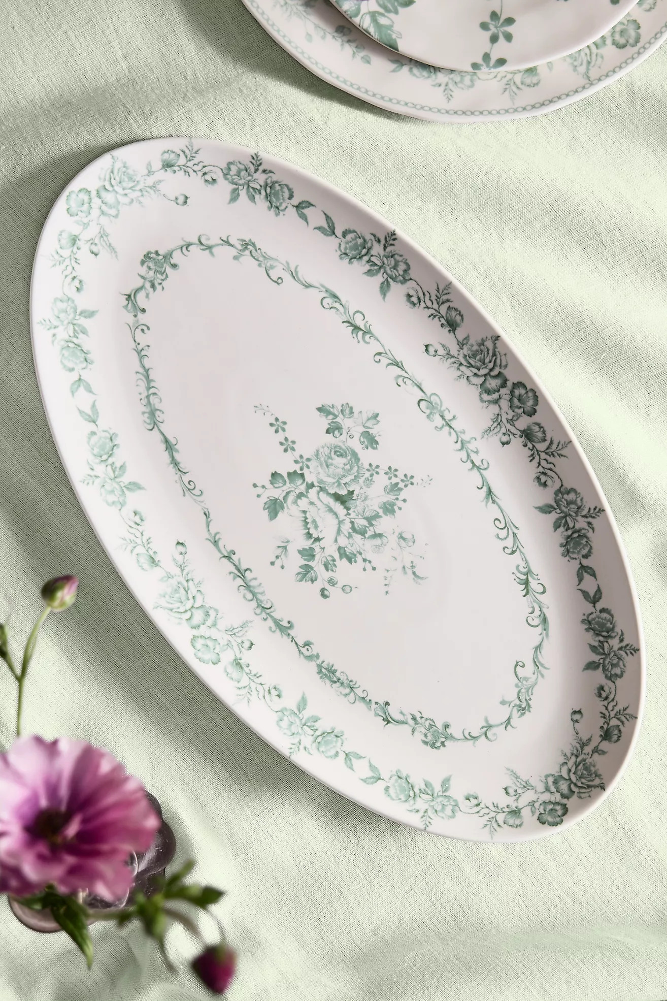 Blooming Transferware Serving Platter | Anthropologie (US)