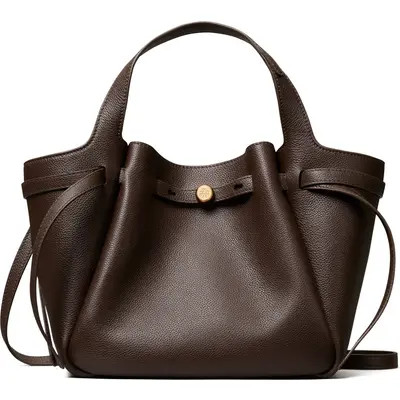 Tory Burch Romy Pebble Leather Satchel in Light Granite at Nordstrom | Nordstrom