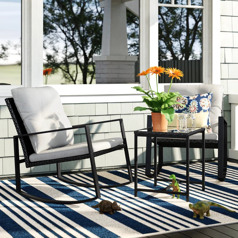 Bickel Metal 2 - Person Seating Group with Cushions | Wayfair North America