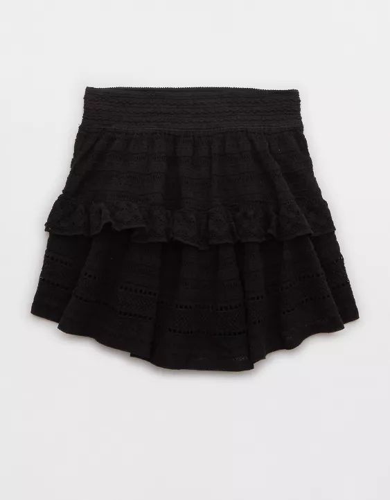 Aerie Textured Lace Ruffle Mini Skirt | Aerie