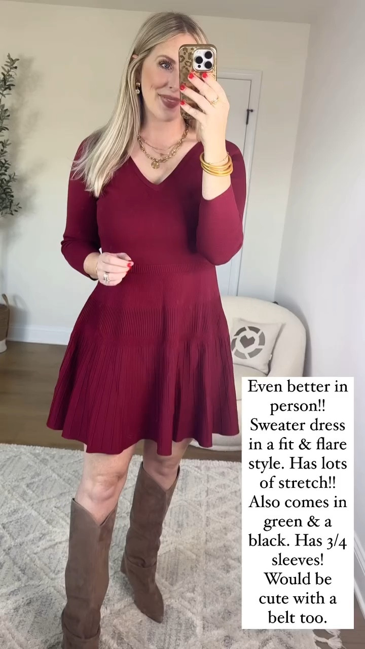 Walmart try on, Walmart outfit, Walmart fashion, Walmart new arrival, sweater dress, tall boots, Marc fisher boots

Medium 

#LTKVideo #LTKHoliday #LTKFindsUnder50