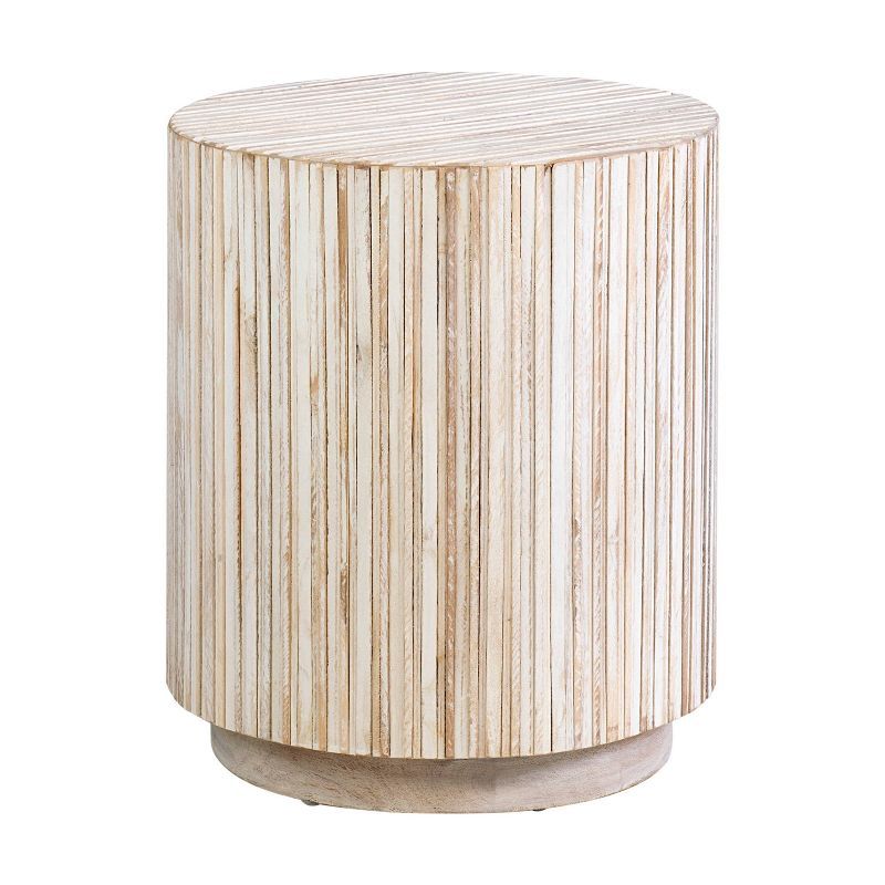 Hashire Round End Table White Wash/Tan - East at Main | Target