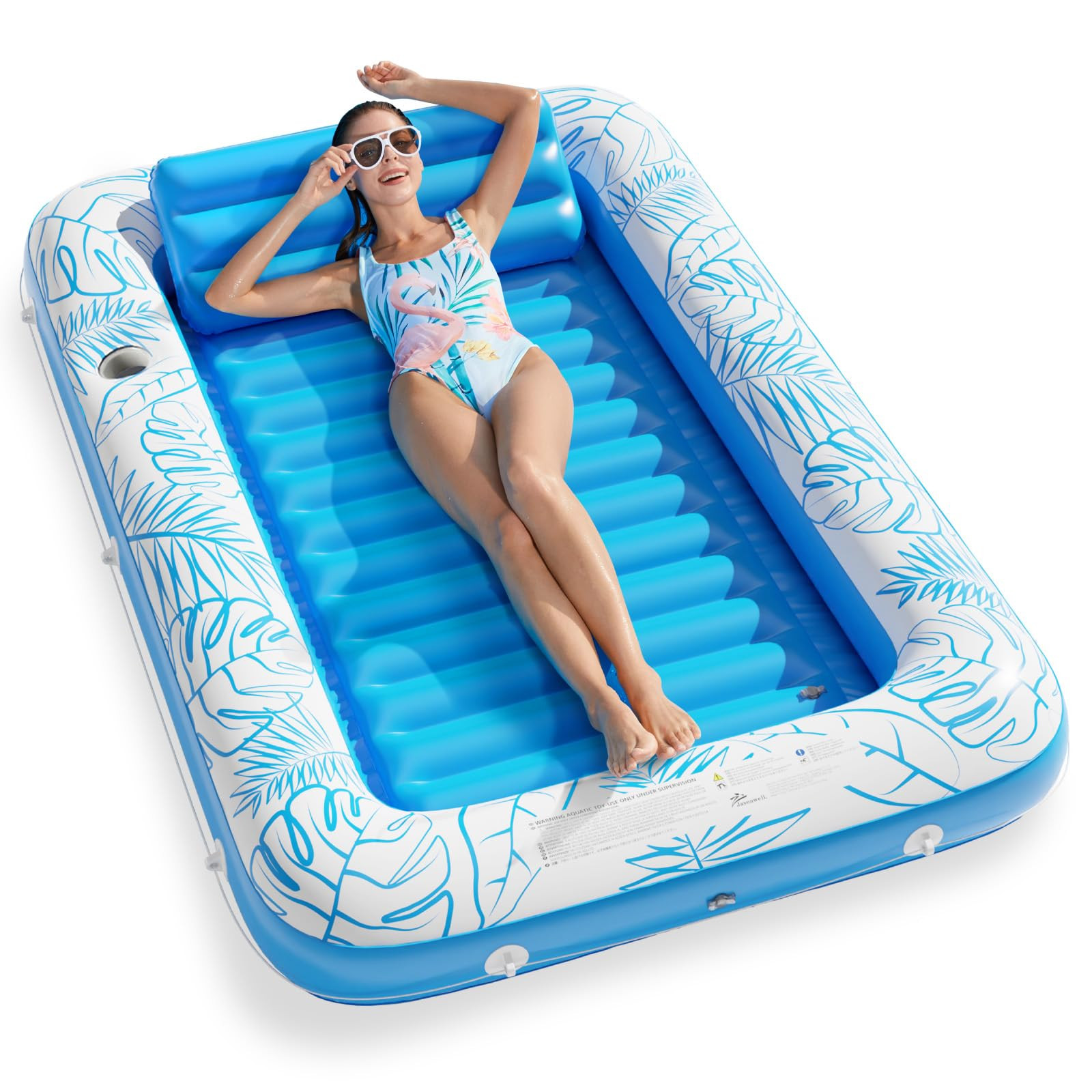 Inflatable Tanning Pool Lounger Float - Jasonwell 4 in 1 Sun Tan Tub Sunbathing Pool Lounge Raft ... | Amazon (US)