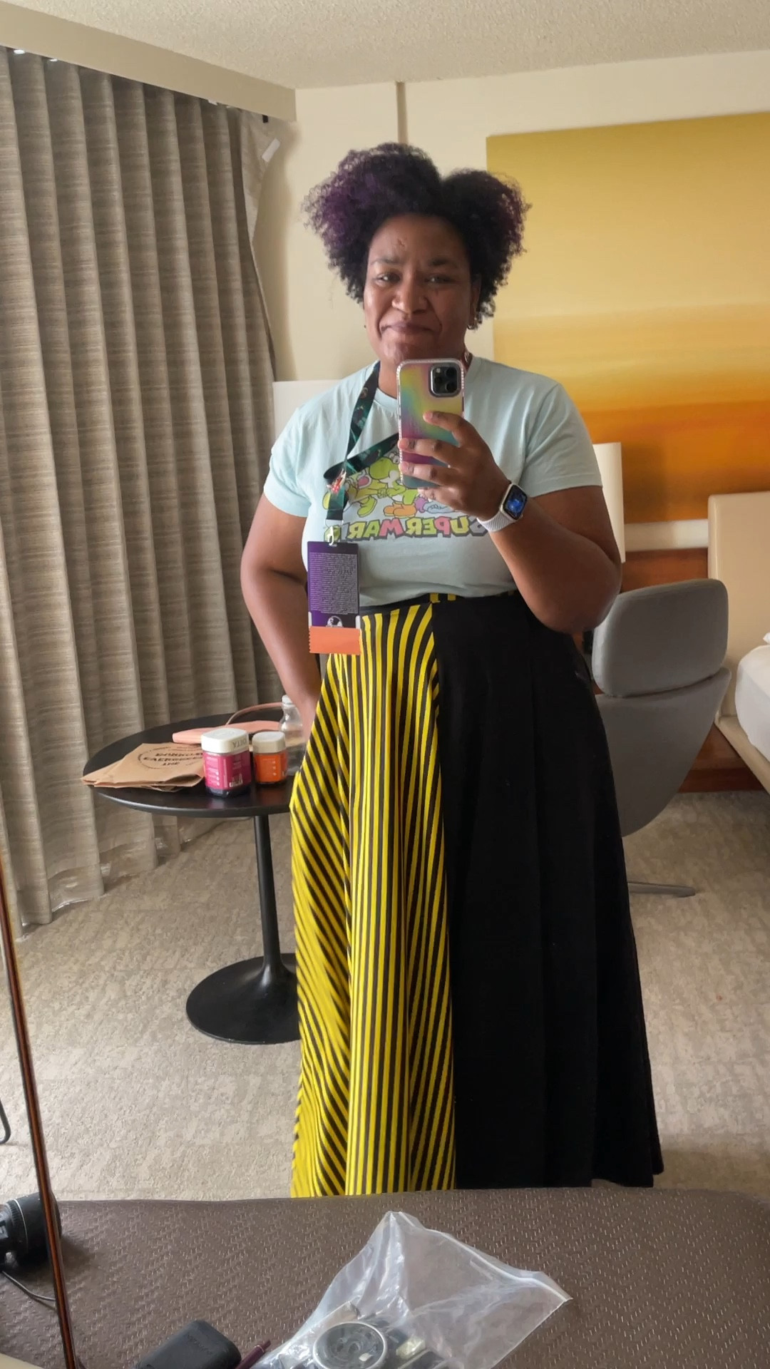 DragonCon day 2: fit check! 

The day look is causal with a super Mario brothers tee and a long Hufflepuff  inspired skirt!

#LTKFind #LTKsalealert