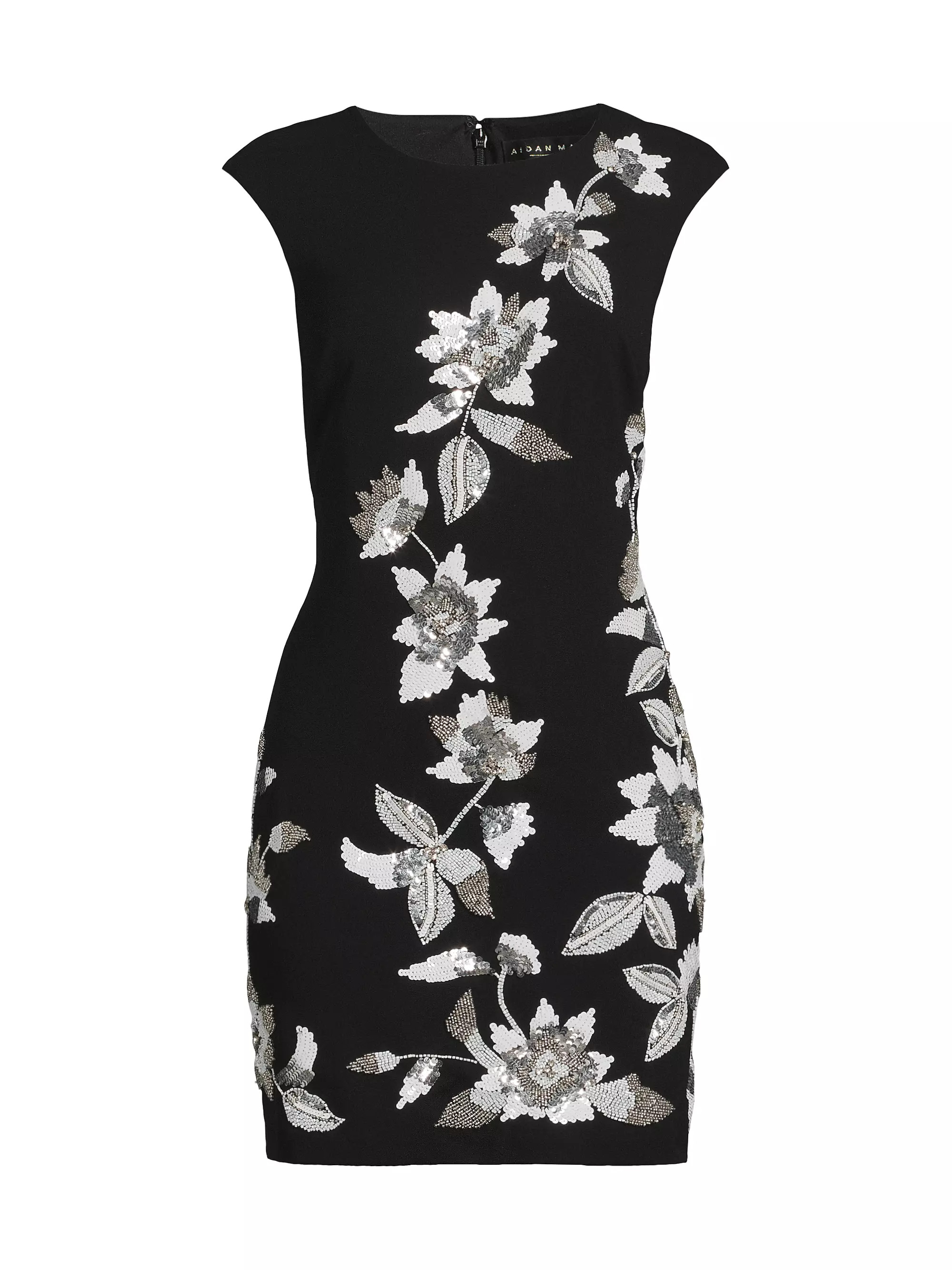 Floral Beaded Crepe Minidress | Saks Fifth Avenue