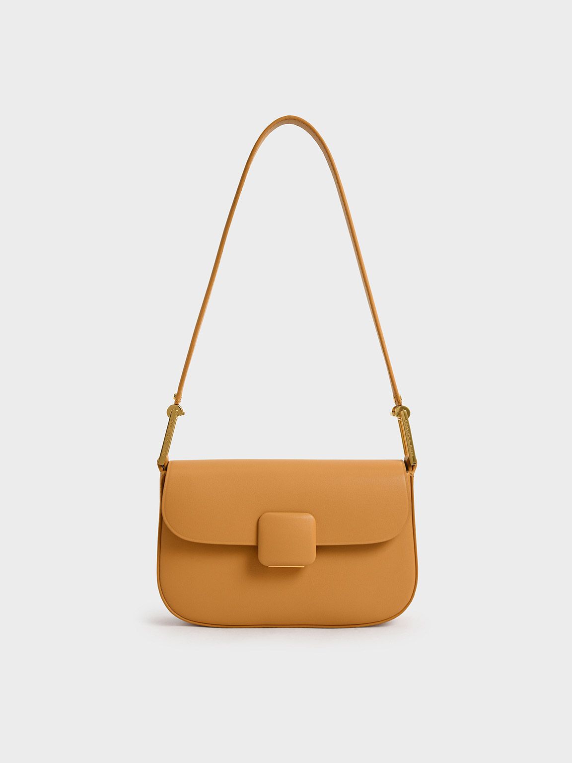 Koa Square Push-Lock Shoulder Bag
 - Orange | Charles & Keith UK
