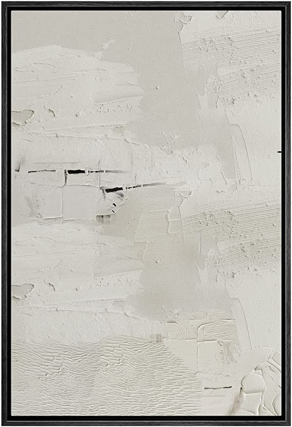 SIGNWIN Framed Canvas Print Wall Art White Grunge Paint Stroke Collage Abstract Shapes Illustrati... | Amazon (US)