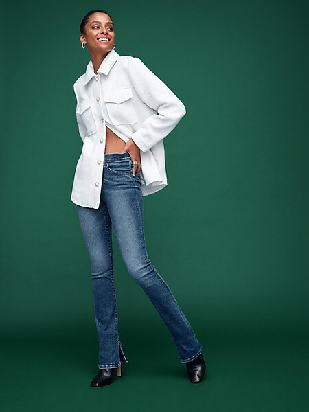 Mid Rise Medium Wash Skyscraper Jeans | Express