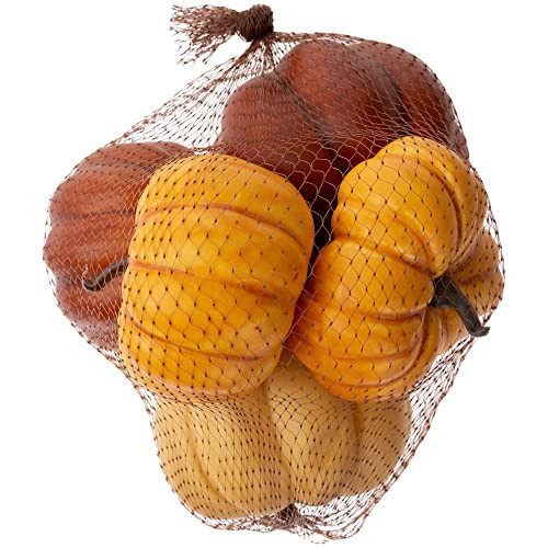 Boston International Pumpkin Décor Autumn & Fall Decorations, Bag of 5, Colorful Pumpkins | Amazon (US)