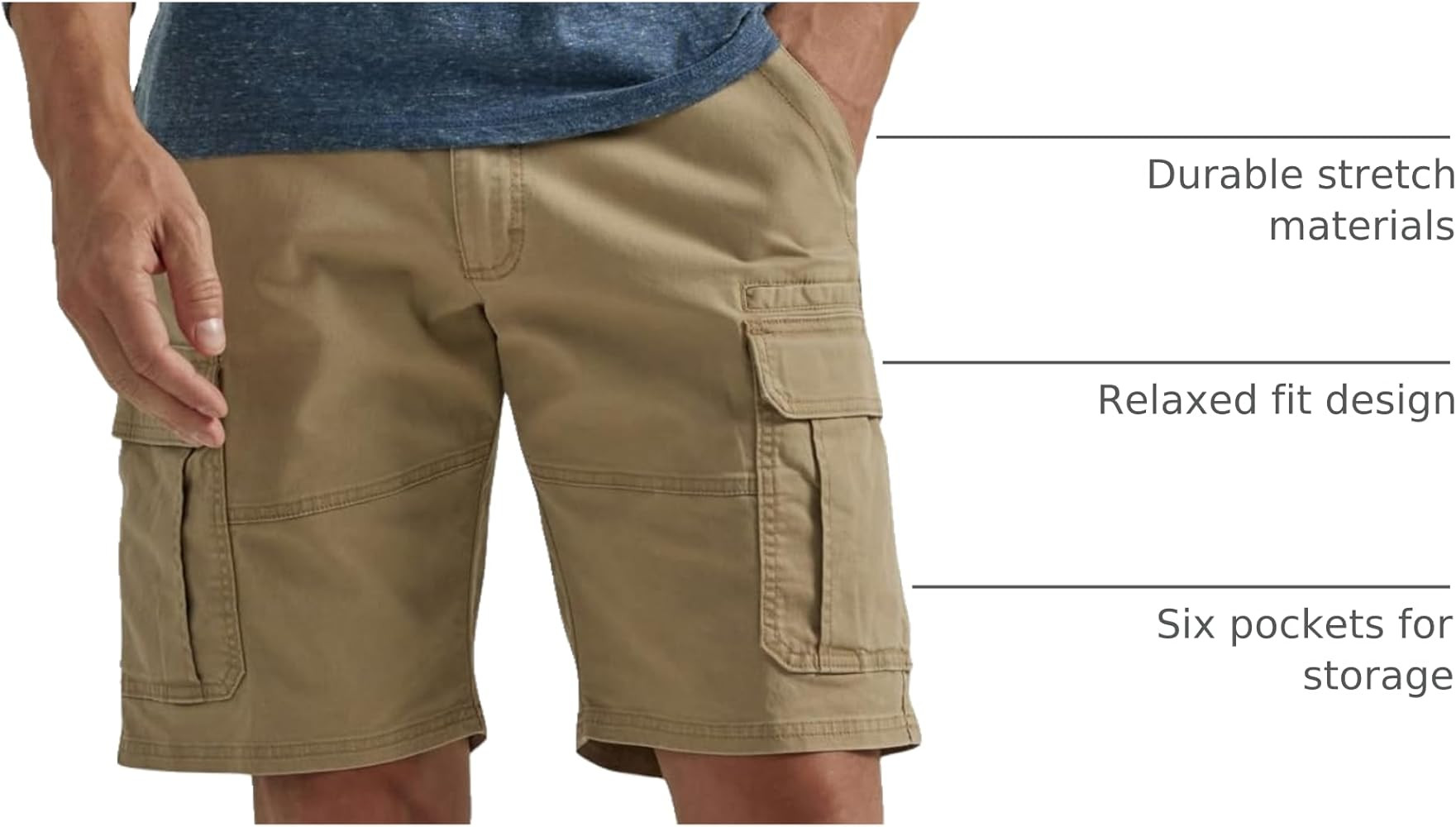 Wrangler Authentics Men's Classic Cargo Stretch Short | Amazon (US)