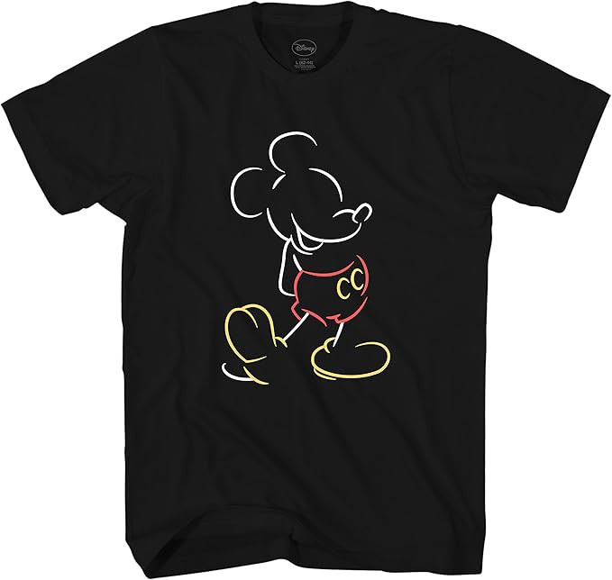 Disney Mickey Mouse Line Pop Men's Adult Graphic Tee T-Shirt | Amazon (US)