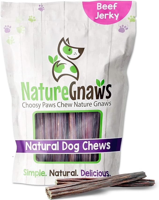 Nature Gnaws Beef Jerky Sticks for Dogs - Single Ingredient Beef Gullet Chew Treats - Simple Natu... | Amazon (US)