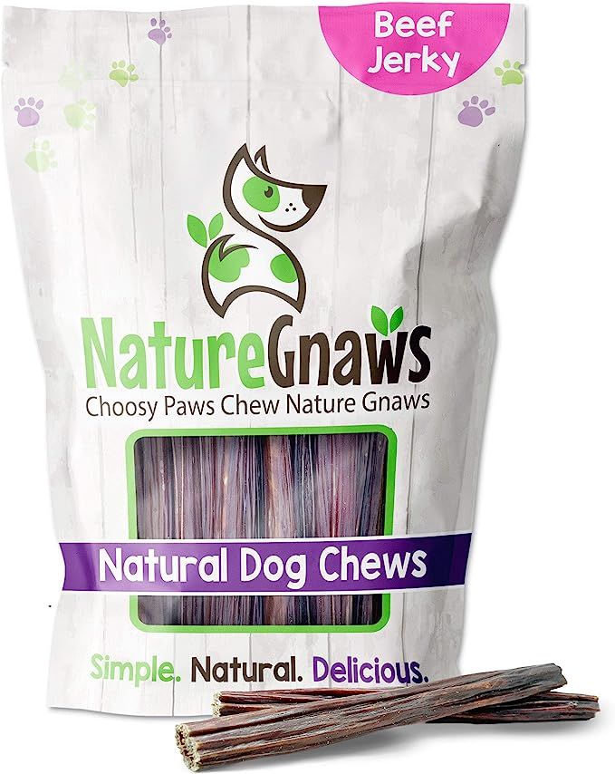 Nature Gnaws Beef Jerky Sticks for Dogs - Single Ingredient Beef Gullet Chew Treats - Simple Natu... | Amazon (US)