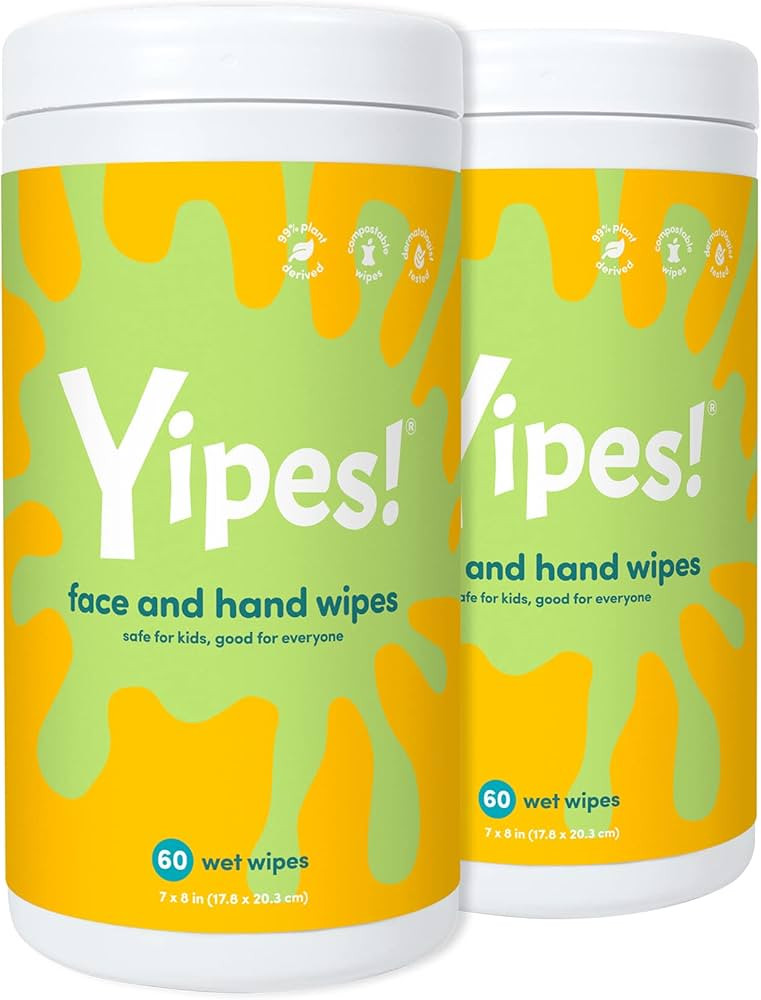 Yipes! Face & Hand Wipes for Kids (Pack of 2 Canisters) | Amazon (US)
