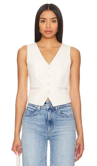 PAIGE Iris Vest in Cream. - size 12 | Revolve Clothing (Global)