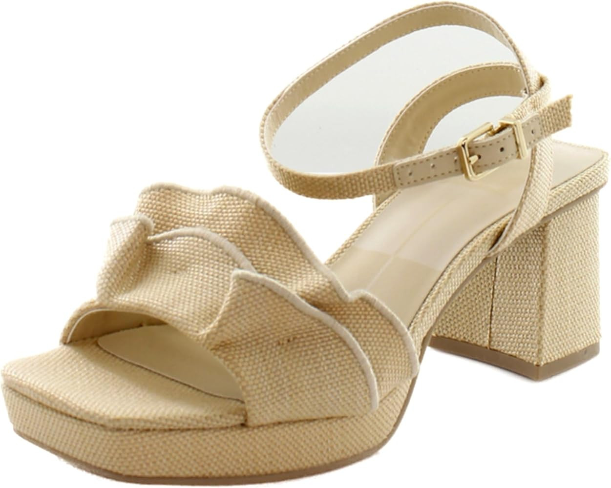 Amazon.com | Dolce Vita Women's Cheer Heeled Sandal, LT Natural Raffia, 7.5 | Heeled Sandals | Amazon (US)