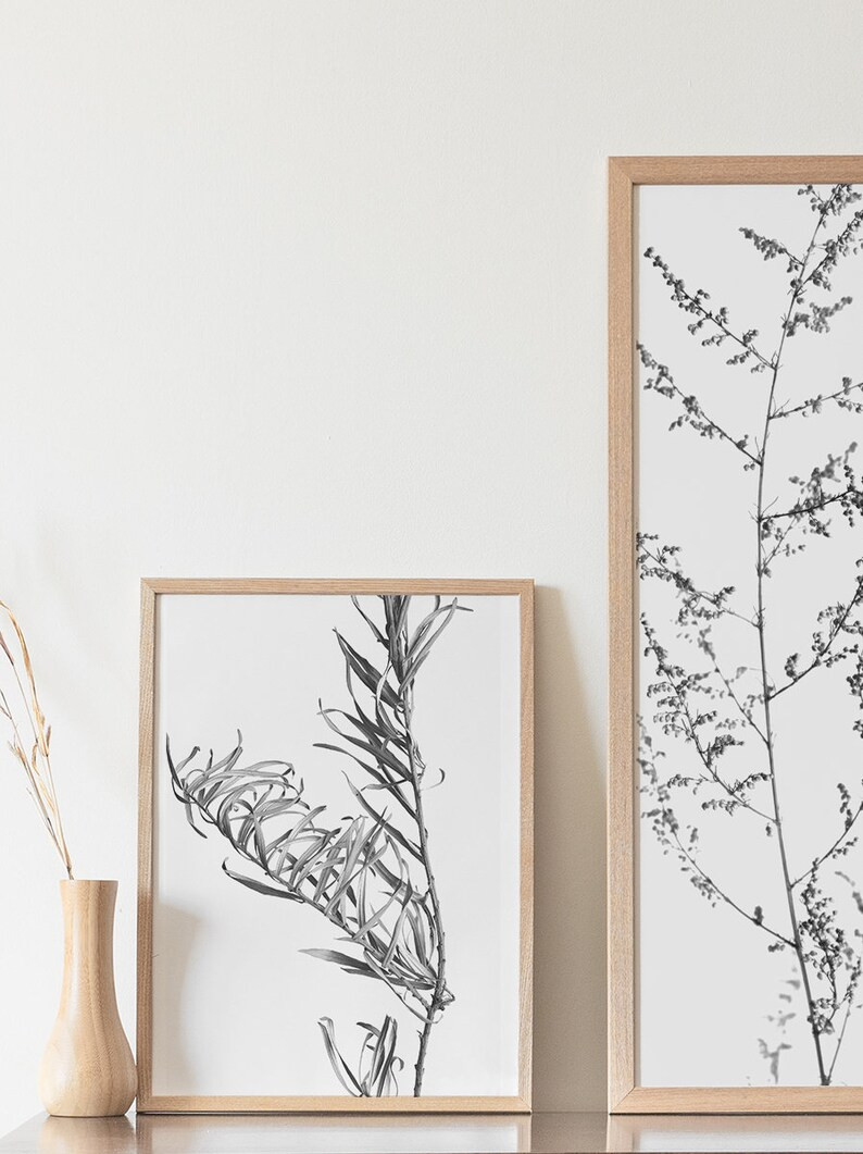 Black and White, Set of 2, Prints, Wall Art, Nature Prints, Minimalist Wall Art, Minimalist Print... | Etsy (US)