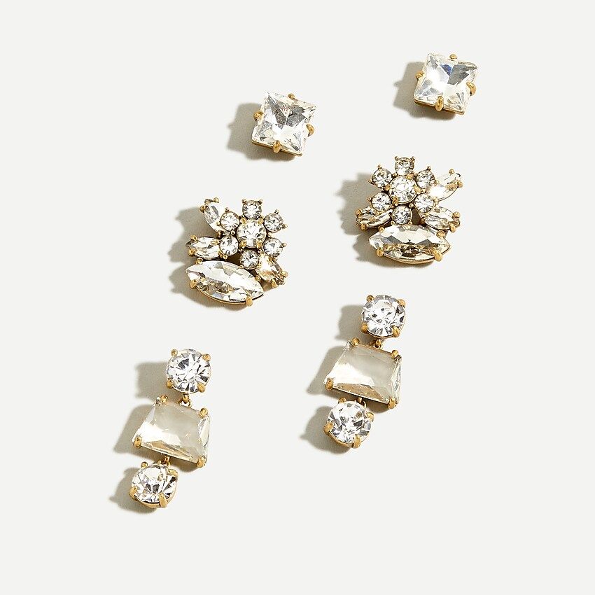 Crystal cluster earrings set | J.Crew US
