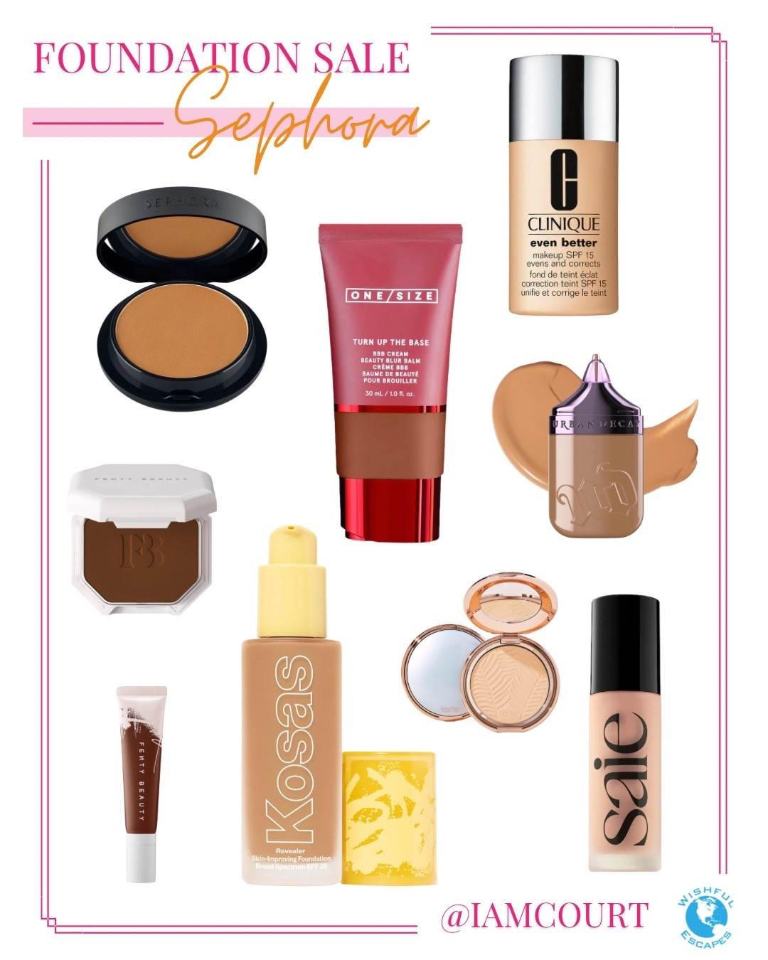 Sephora is having a Foundation Sale. 
Some the brands include are Tarte, Fenty, ONE/SIZE, Clinique, Urban Decay, and more!

#LTKBeauty #LTKFindsUnder50 #LTKWedding