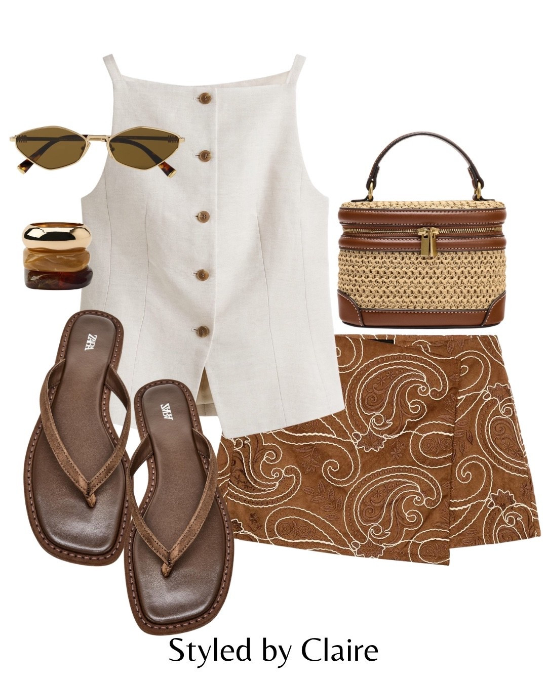 CUTE SKORTS❤️‍🔥
Tags: H&M linen waistcoat neutral suede Zara brown tan embroidered skirt thong sandals resin bracelets vanity raffia bag miu miu sunglasses fashion city break inspo outfit ideas date night cool girl holiday vacation spring summer ootd trends

#LTKsummer #LTKspring #LTKstyletip