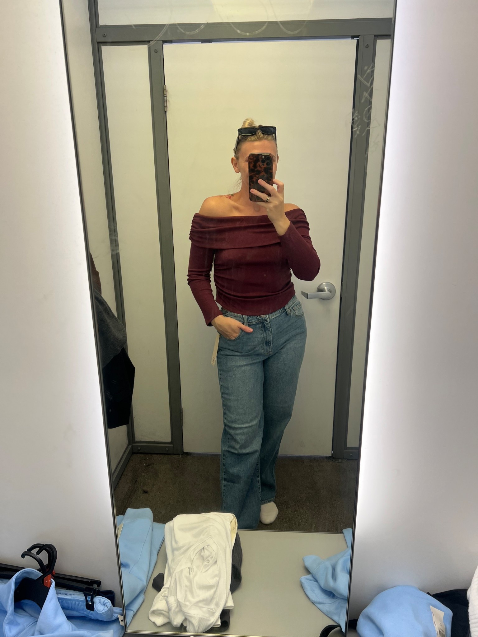 Off the shoulder ribbed shirt for $15 at Walmart wearing a medium 

#LTKSeasonal #LTKHoliday #LTKMidsize