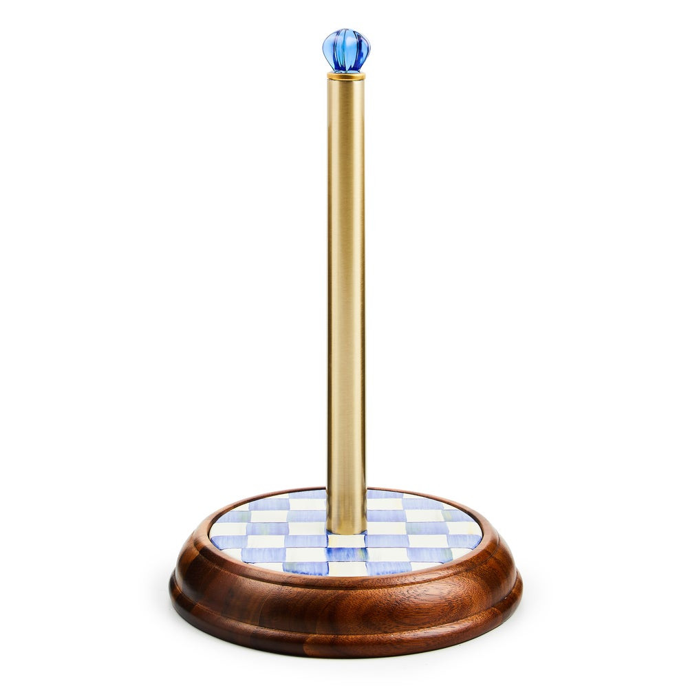 Royal Check Wood Paper Towel Holder | MacKenzie-Childs