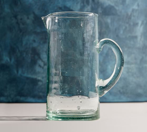 Moroccan Handcrafted Recycled Glass Pitcher | Pottery Barn (US)