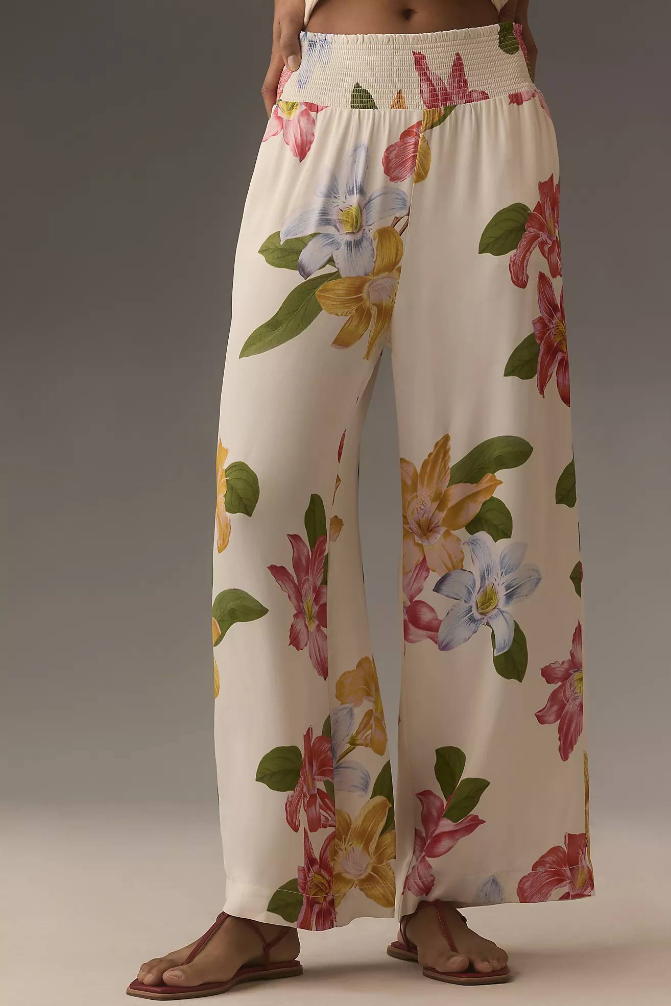 The Saria Smocked Wide-Leg Pants by Maeve | Anthropologie (US)