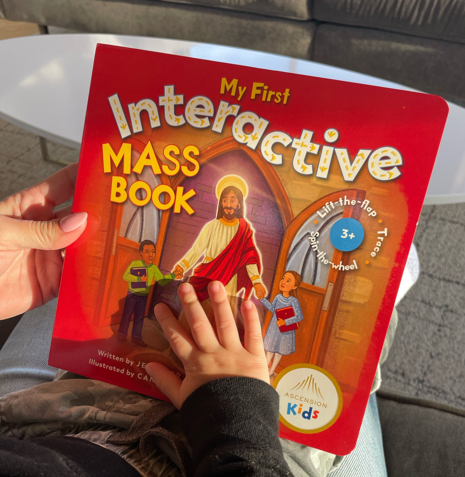 Simple explanations and prayers of the Mass provide a deeper understanding for little ones.

An interactive lift the flap. Trace, and spin the wheel to engage children.

Great to stuff in those Easter baskets!