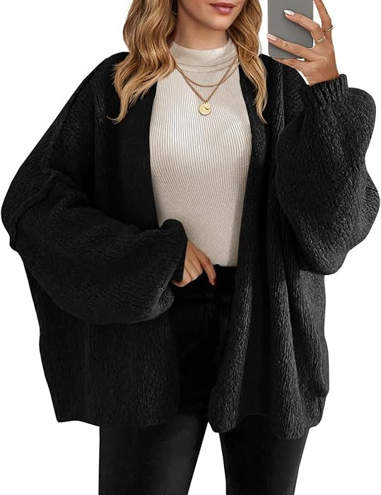 Saodimallsu Womens Oversized Open Front Cardigan Sweaters | Amazon (US)