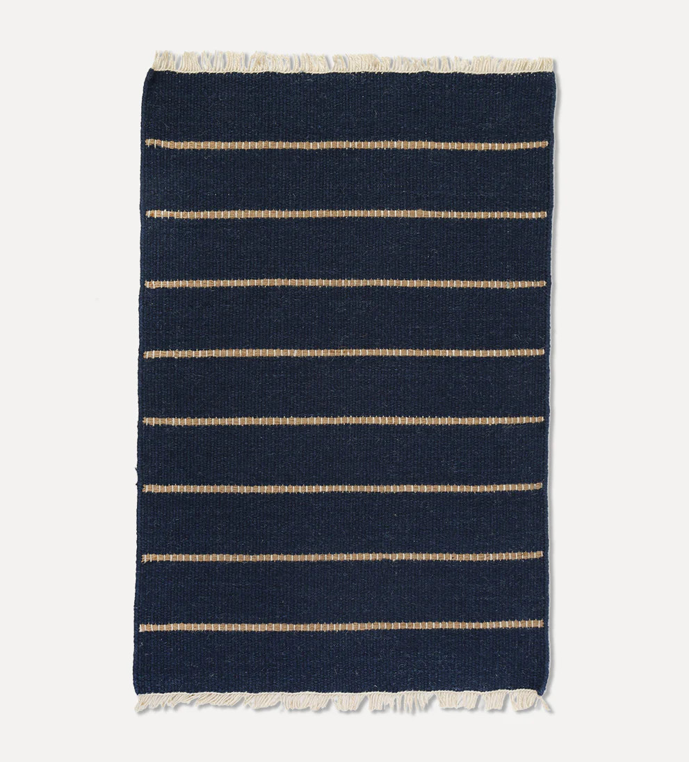 Warby Handwoven Rug Navy | Le Maé by Lindye