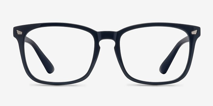 Uptown - Square Navy Frame Glasses | EyeBuyDirect | EyeBuyDirect.com