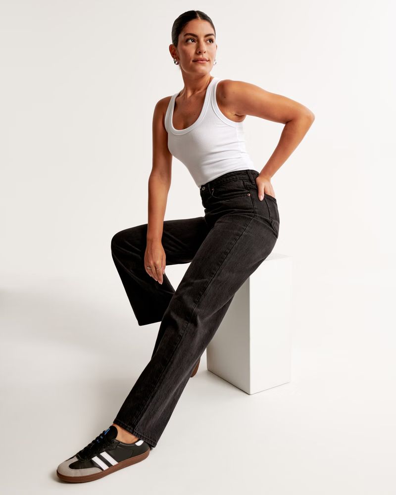 Women's Curve Love High Rise Loose Jean | Women's Bottoms | Abercrombie.com | Abercrombie & Fitch (US)