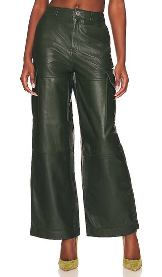 The Madi Leather Pant in Forest Green | Revolve Clothing (Global)