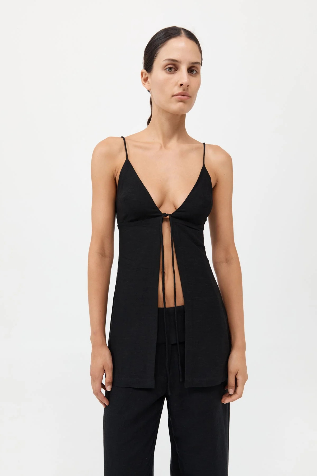 Tie Front Top - Black | St. Agni (US, UK, EU)