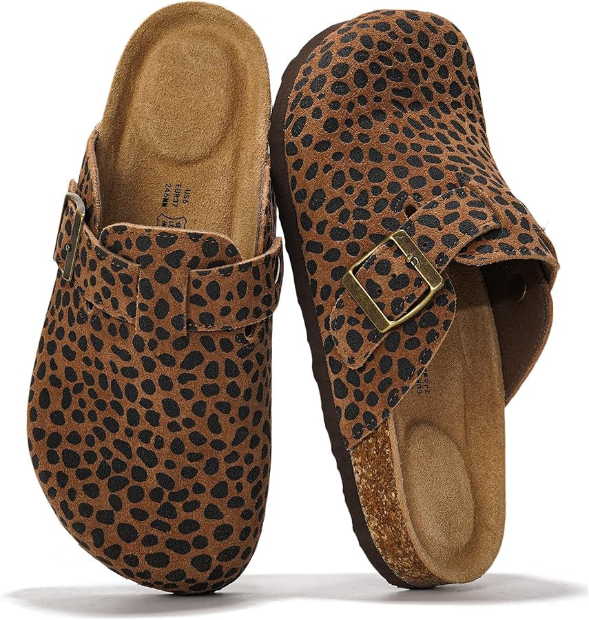 Project Cloud Genuine Leather Footbed Clogs for Women - Memory Foam Arch Support Slippers for Wom... | Amazon (US)