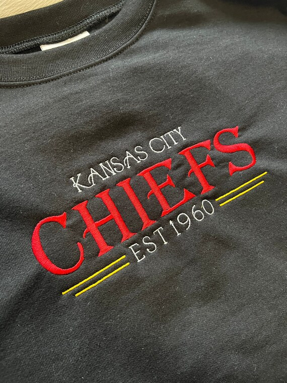 Kansas City Chiefs Crewneck Embroidered Chiefs Crewneck - Etsy | Etsy (US)