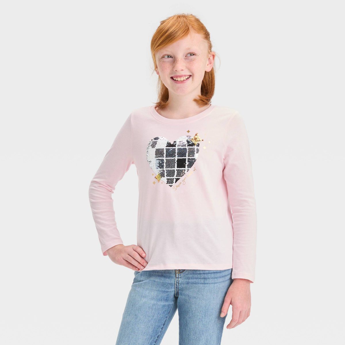 Girls' Long Sleeve Flip Sequin T-Shirt - Cat & Jack™ | Target